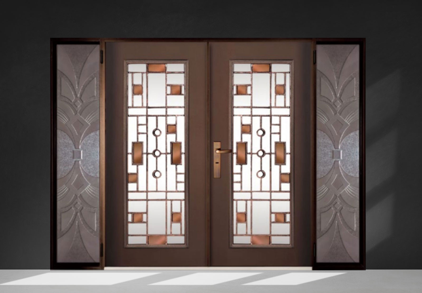 碳纖維防爆門 G01│紅鐵砂色