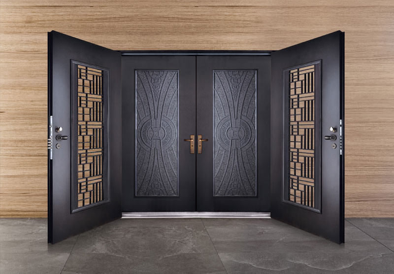 烤漆精雕門 6 錢幣│黑砂色