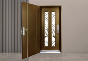 雙玄關門 雙視窗 2│黃古銅色